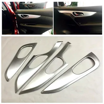 

fit For Nissan Qashqai J11 2014 2015 2016 ABS Accessories Interior Inside Inner Door Bowl Decorative Cover Trim 4pcs