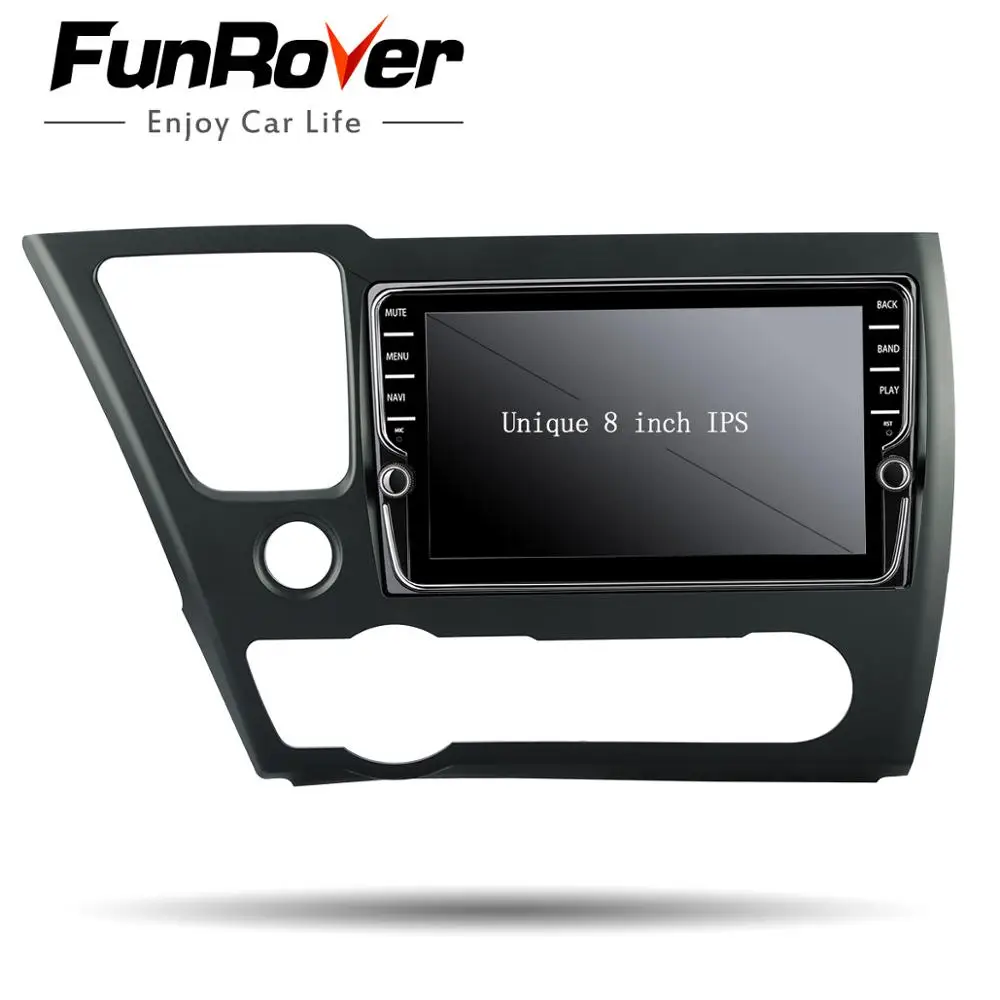 Top Funrover IPS 8"Android 8.0 Car DVD radio stereo multimedia head unit for Honda Civic 2014 2015 EX/LX/DX  Navigation Audio stereo 4