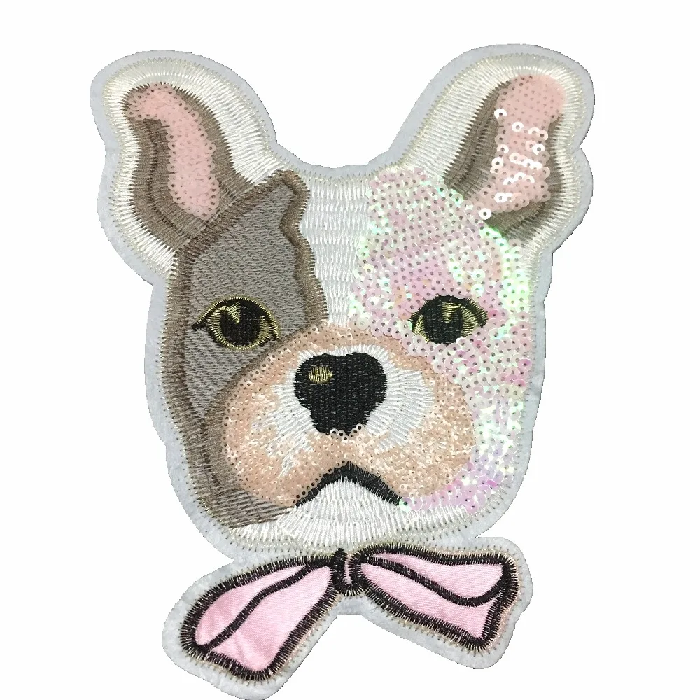25 x 20cm Sequins Dog Patch Embroidery Patches for Clothes DIY Garment