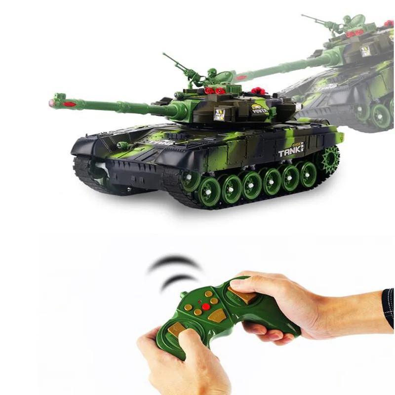 44CM Large Remote Control Tank Rechargeable Battle Launch Off-Road Crawler Remote Control Car Child Boy Toy Remote Control Tank
