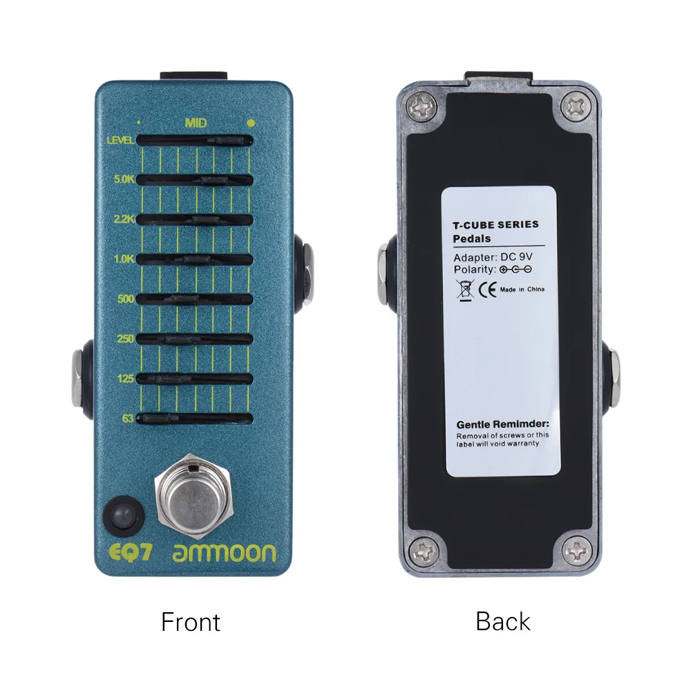 Ammoon EQ7 гитара ручной работы, эквалайзер для езды на велосипеде 7-полосным эквалайзером Алюминий корпус из сплава байпасс