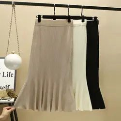 2018 осень Новое поступление корейский стиль Элегантные Высокая талия длинная юбка для Для женщин Chic Русалка офисные юбки Для женщин s