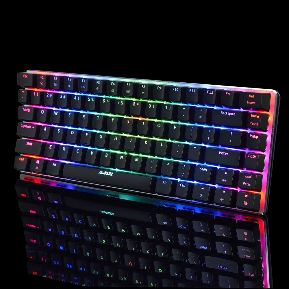 Клавиатура AJAZZ AK33 Механическая игровая цветная LED RGB клавиатура 82 клавиши