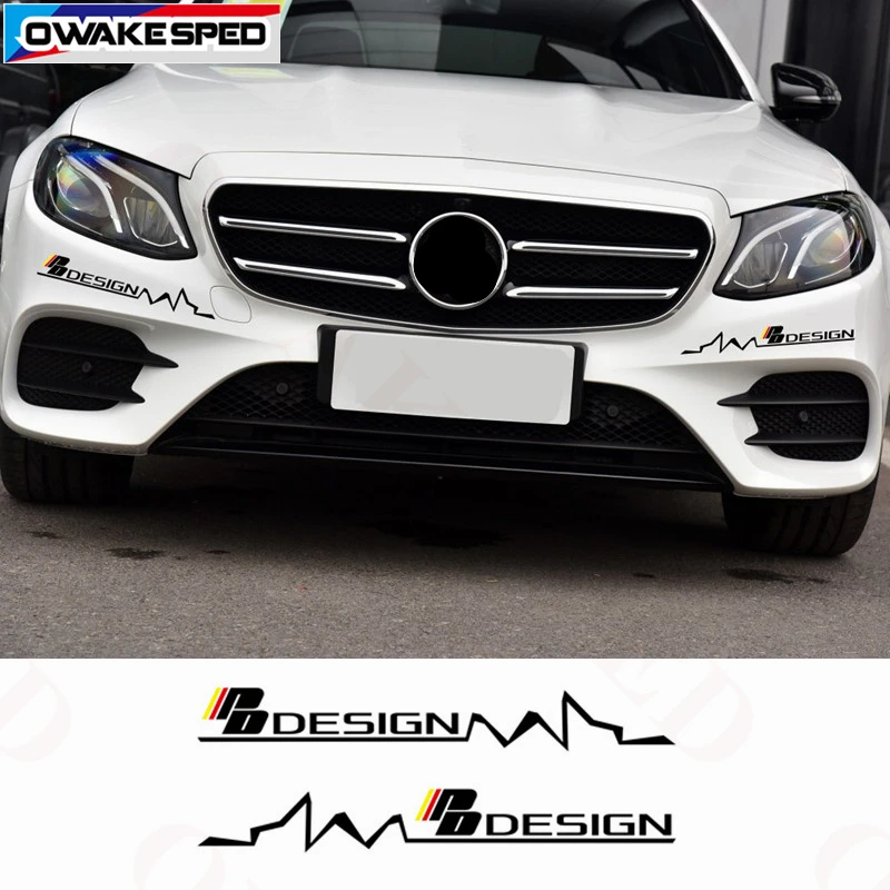 Дизайнерские графические наклейки на передний бампер автомобиля Mercedes Benz AMG A/B/C/E