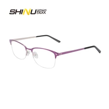 Модные женские очки Oculos De Grau полуобода из нержавеющей стали оптическая оправа металлические очки оправа с прозрачными линзами очки SR8001