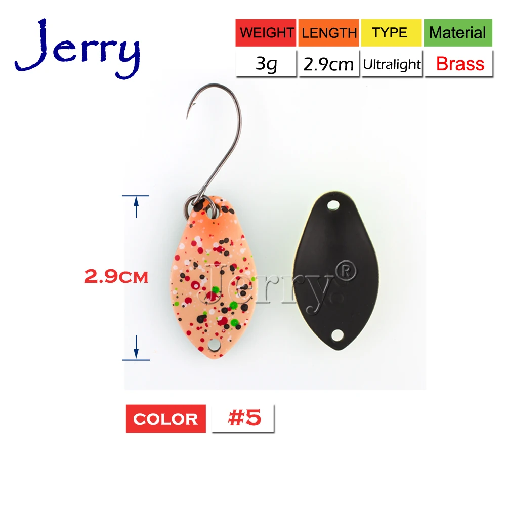 Jerry 1 шт. 2 г 3 широкие латунные рыболовные ложки воблер сверхлегкие приманки
