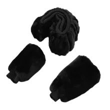 3 Colors 3 pcs/set Charm Warm Long Wool Plush car Steering Wheel Cover woolen Car Handbrake Accessory New
