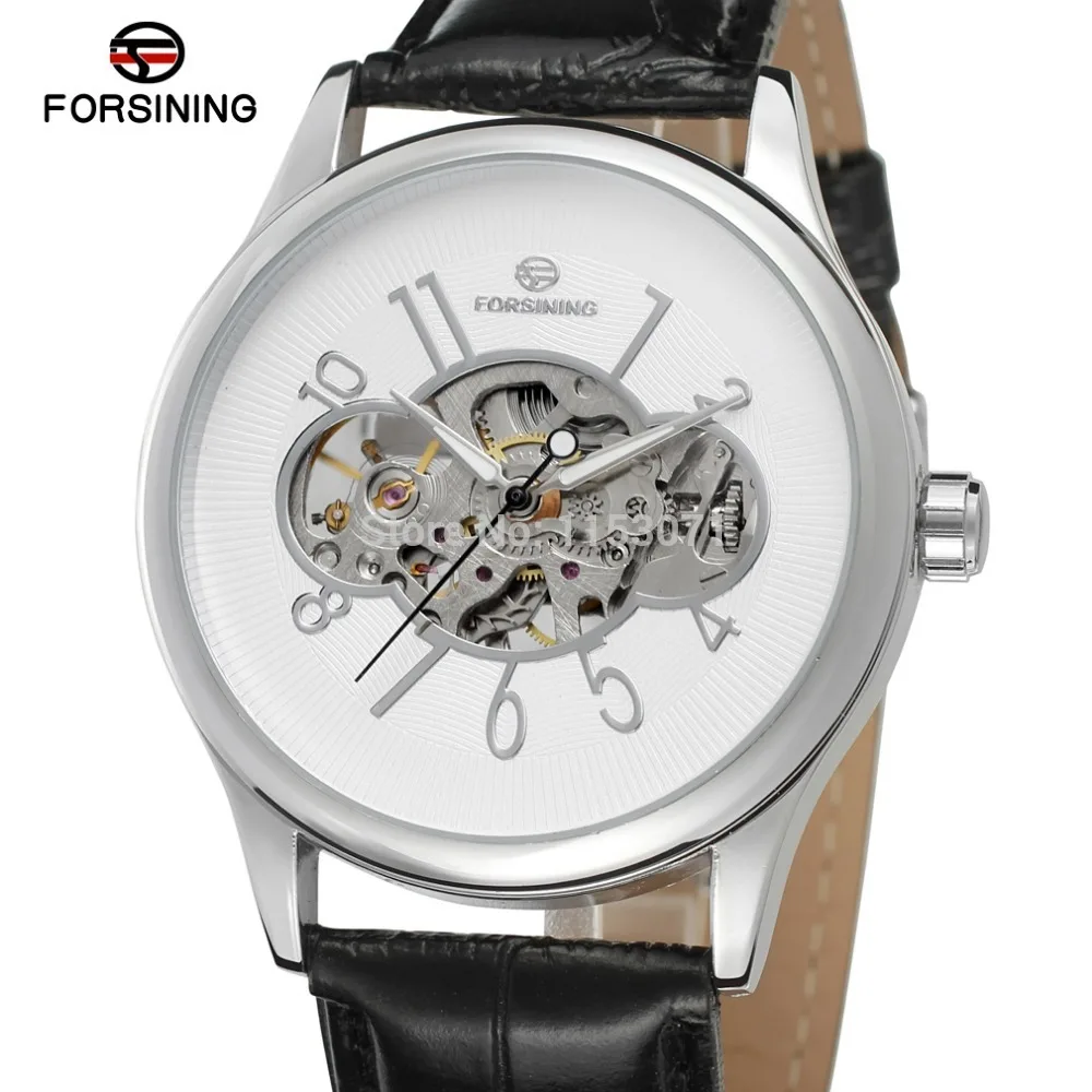 

2015 New men watch FSG8094M3S5 Fashion design with silver color case white color, with silver color arab numbers,skeleton