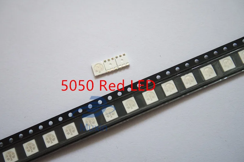 50 шт. 5050 светодиодный SMD чип красное поверхностное крепление 60 мА DC 2 в SMT бусины