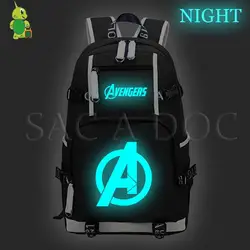 Mochila мстители Супер рюкзак с героем 2019 для женщин мужчин ноутбук рюкзак световой школьные ранцы для подростков Большой Путешествия