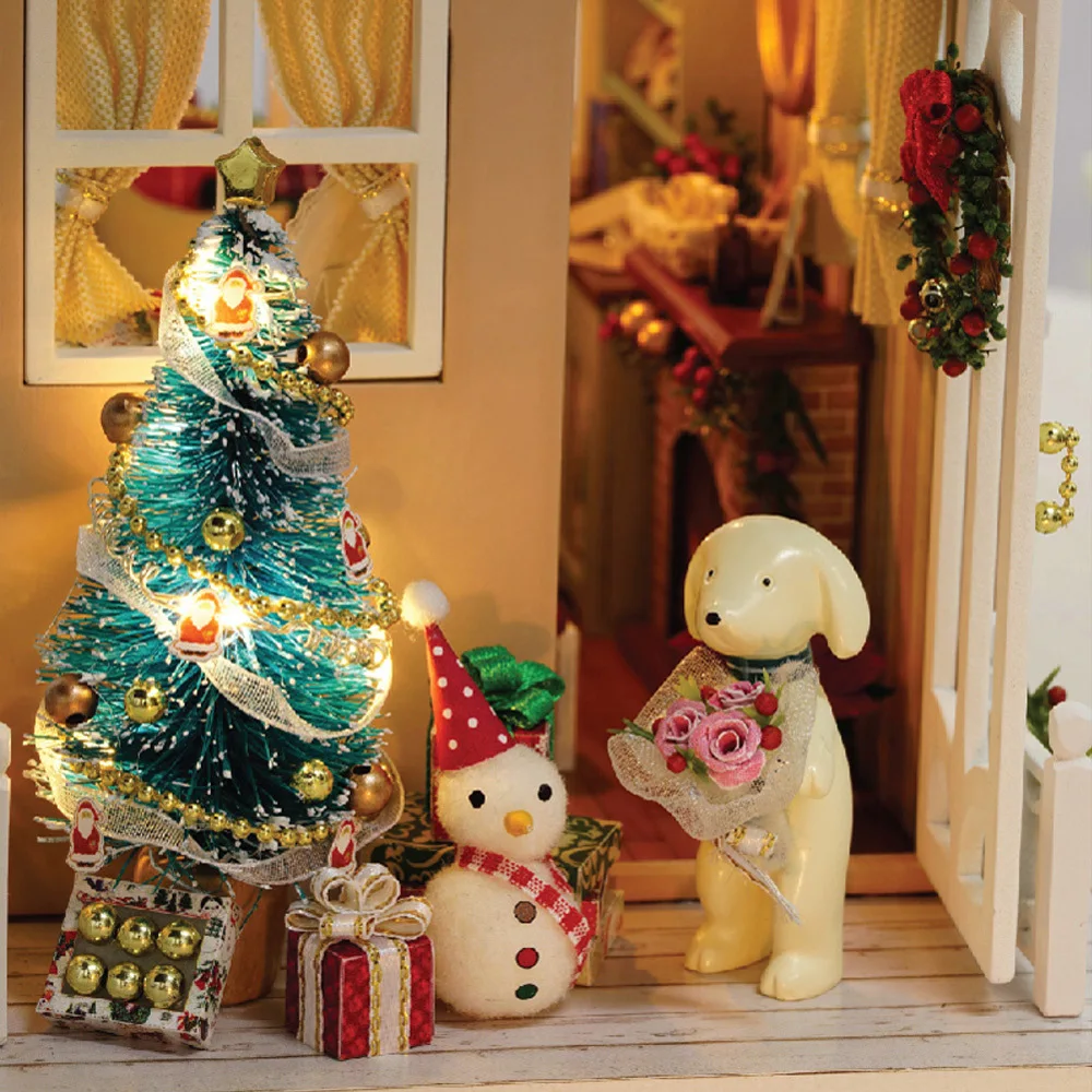 Christmas Gifts Miniature DIY Doll House Model Building Kits casa de boneca Wooden Furniture Toys Birthday Gifts-Forest Times