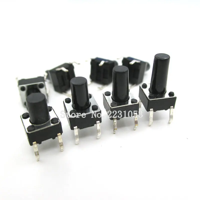

100PCS/Lot 6X6X10 DIP Tactile Tact Mini Push Button Switch Micro Switch Momentary 6*6*10 mm 4Pins