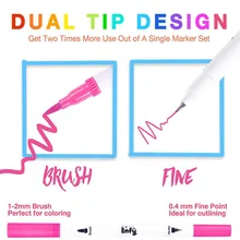 Двойной художественный маркер кисть тонкая ручка дневник живопись набор 24/36 цветов маслянные маркеры кисть кончик ручки для детского рисования школьные принадлежности