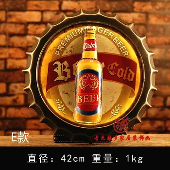 

BEER Large HD Beer Cover Tin Sign Logo Plaque Vintage Metal Painting Wall Sticker Iron Sign Bar KTV Store Decorative 42X42 CM