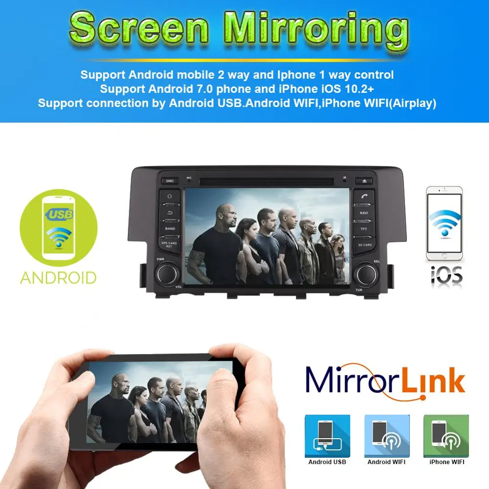 Clearance Android 9.0 Octa Core 4GB RAM CAR DVD Player GPS Navigation Bluetooth For Honda Civic 2016-2020Head Unit Radio Stereo Multimedia 3