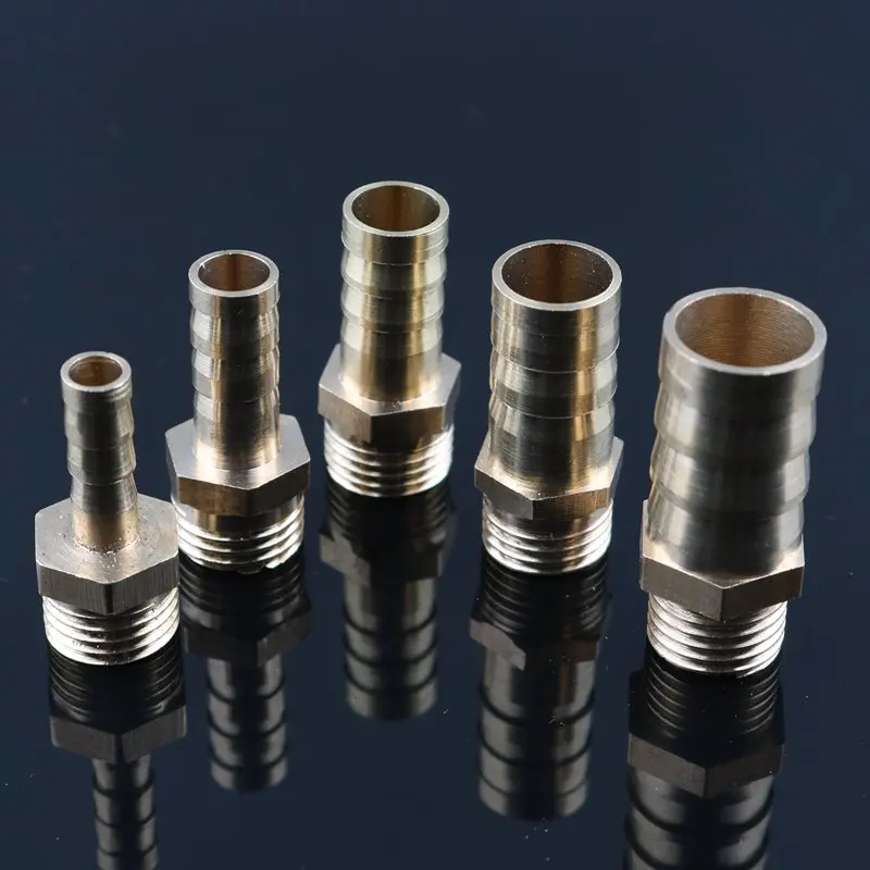 

3pcs Brass Tube Male Thread Adapter 1/4 inch To 6mm 8mm 10mm 12mm 14mm Garden Hose Connector For Aquarium Pump Fish Tank Garden