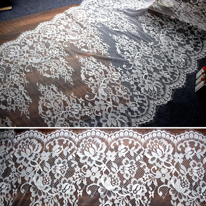 3 м/лот ширина 70 см изысканный двойной край ресниц кружевной ткани отделка DIY