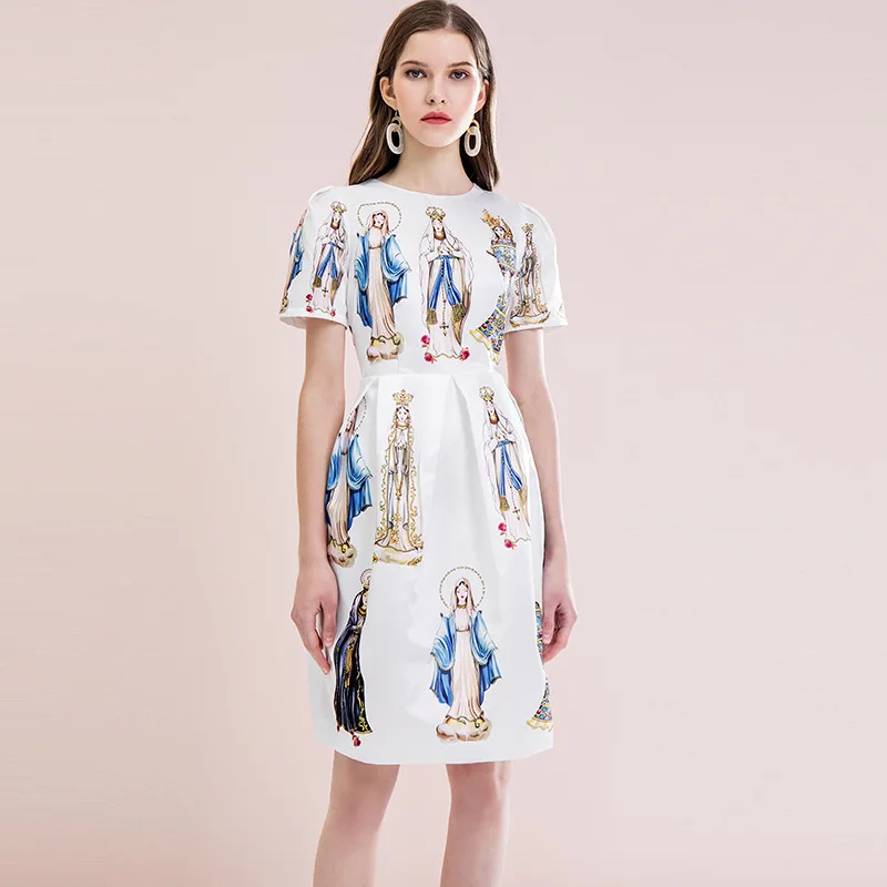 

Chic women's pencil dress New 2019 spring summer runways short sleeves elegant dress A243
