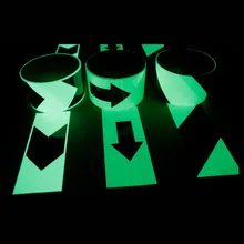 1 м светящаяся лента с лоскут из Твила самоклеящаяся ФЛУОРЕСЦЕНТНОЕ свечение в темноте лента безопасности Водонепроницаемая наклейка в виде полосы