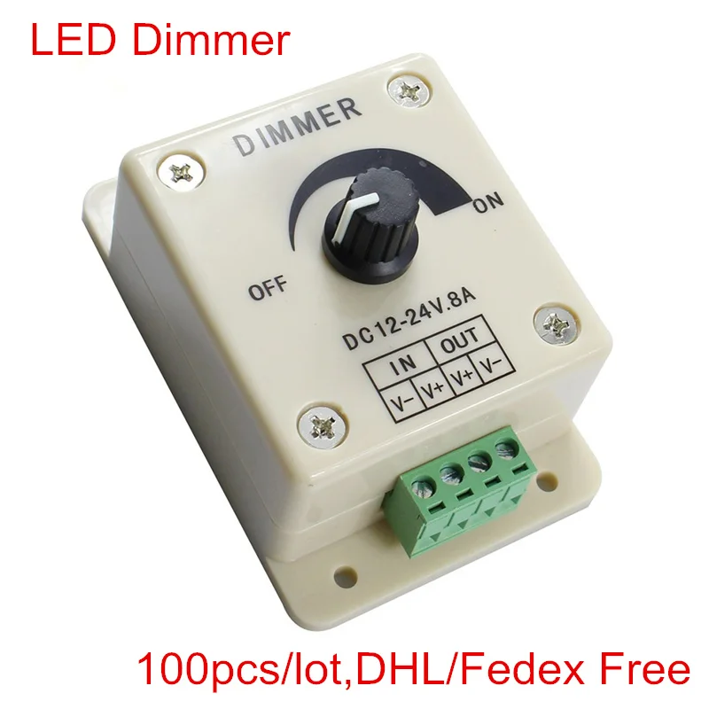 Светодиодный диммер DC 12V 24V 8A Регулируемая яркость лампы полосы 100 шт./лот DHL