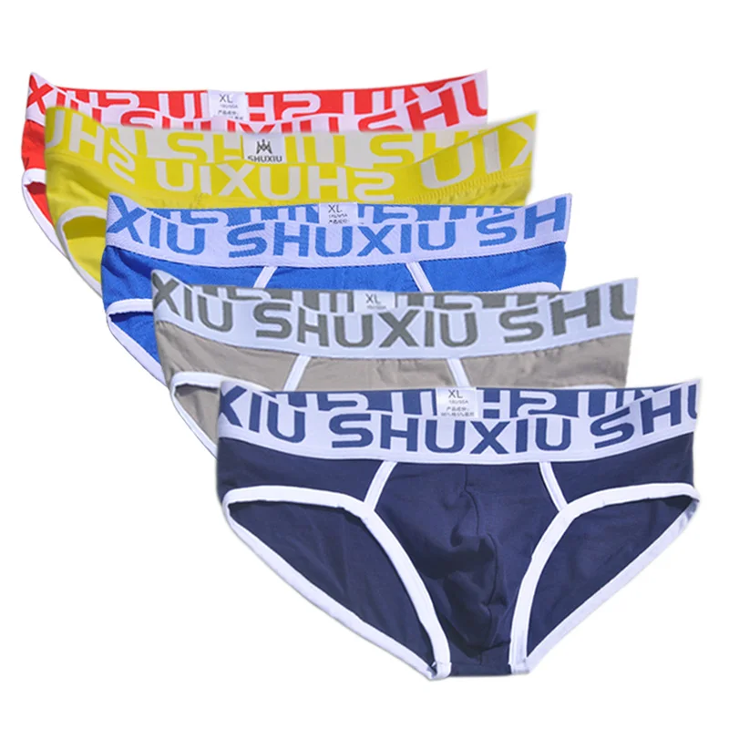 

DEWVKV 2019 New Arrival 5pcs Men Underwear Solid Sexy Briefs Adult Cotton Breathable Underwear Underpants Apparel Size S-4XL