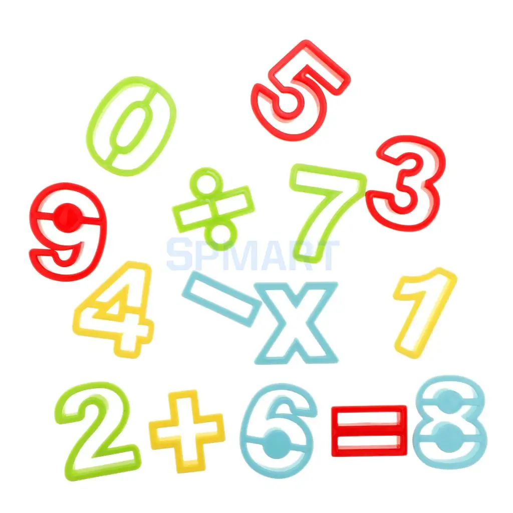 15 Pieces Of Colorful Digital Number Symbols Dough Clay Plate Molds Toy Set Kids Toy Gift
