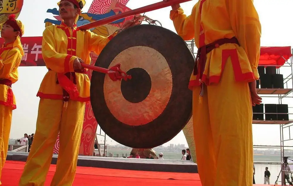 Old Chinese Folk pure Bronze classical Musical Percussion instrument