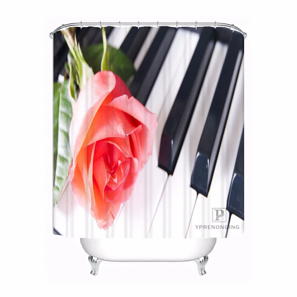 

Custom Roses on the Piano Bath Curtain Bathroom Mildewproof Waterproof Polyester Shower Curtain#180417-04-80