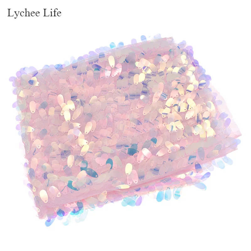 

Lychee Life 1/2Yards Sequins DIY Sewing Fabric For Handmade Crafts Women Garment Decoraion Home Textile Accessories