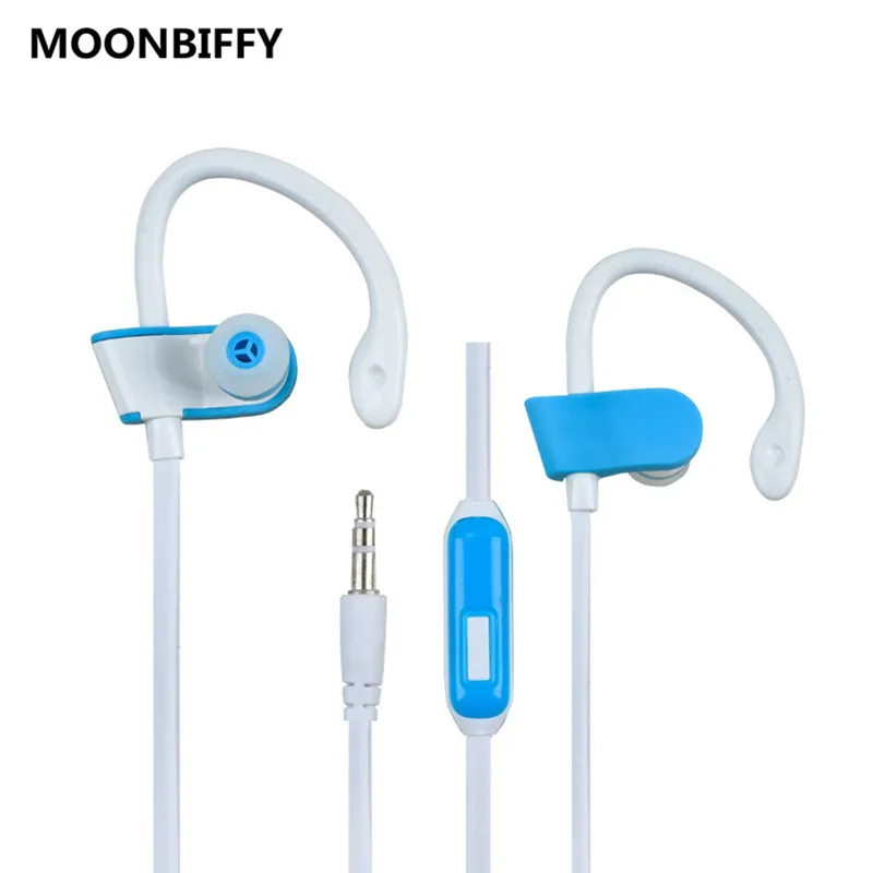 

MOONBIFFY Universal Sport Running Anti-Drop Headset Ear Hook Stereo Earbuds with Mic Headphone for Phone iPhone Xiaomi Mp3 PC