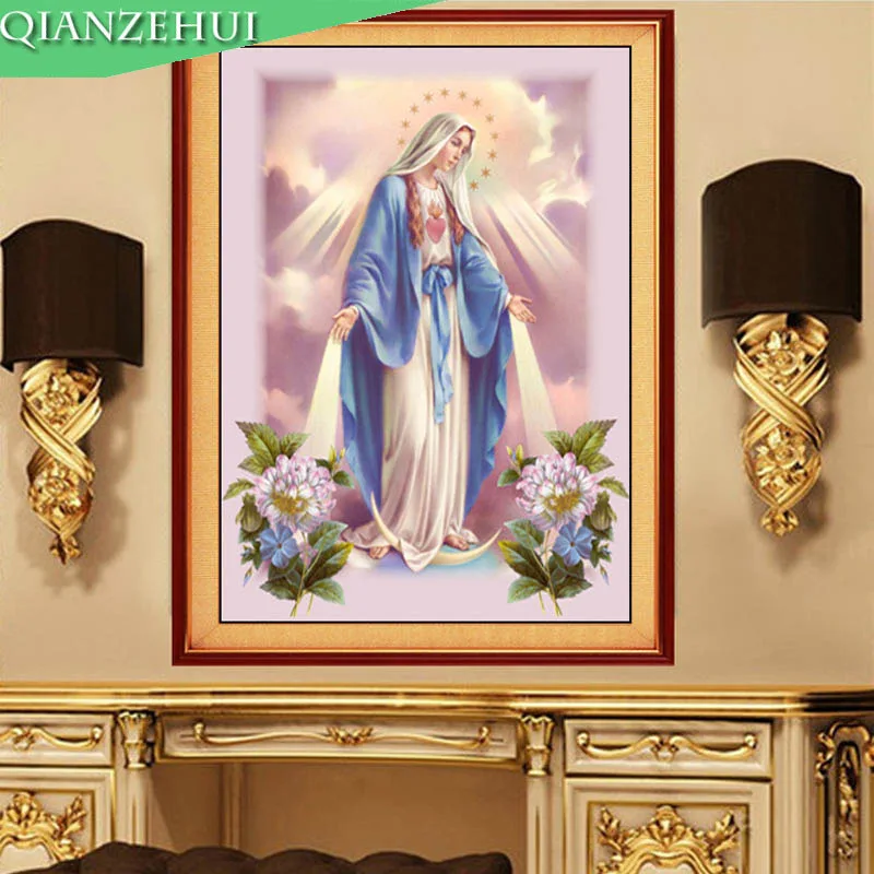 

Rhinestone plastic crafts painting diamond Christian the Virgin Mary crystal square diamond painting cross stitch full diamond