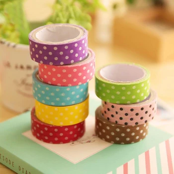

1Pcs Newly Design Polka Dot Paper Tapes Decorative Masking School Supplies H0295
