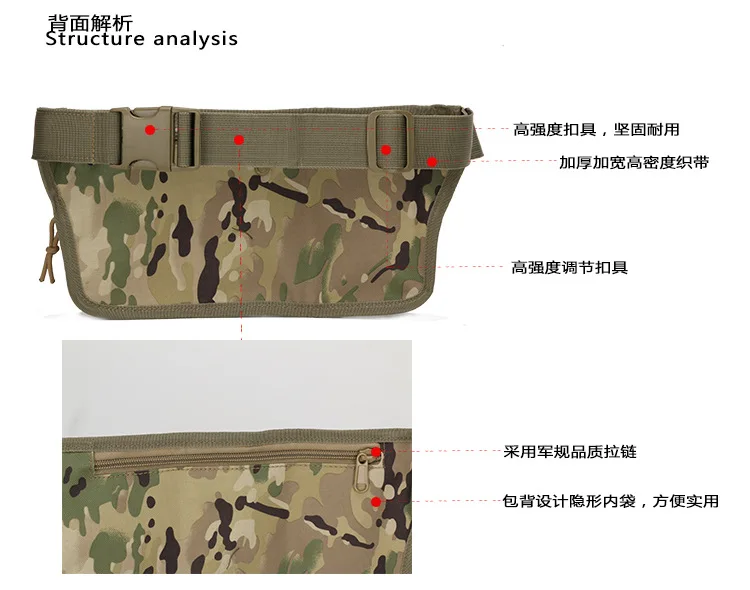 Новый многофункциональный Военная Униформа камуфляж карманы Водонепроницаемый путешествия Альпинизм Езда Груди Сумка поясная сумка на