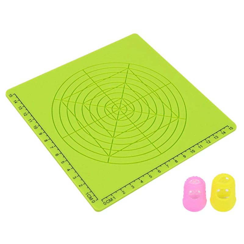 N\A 1 unids Craft Drawing Tools 3D Printing Pen Pad Silicona Design Mat Mat Large Basic Template with 2 Finger Protectors 3D Drawing Accessory used for 3D Printing Pen and filaments