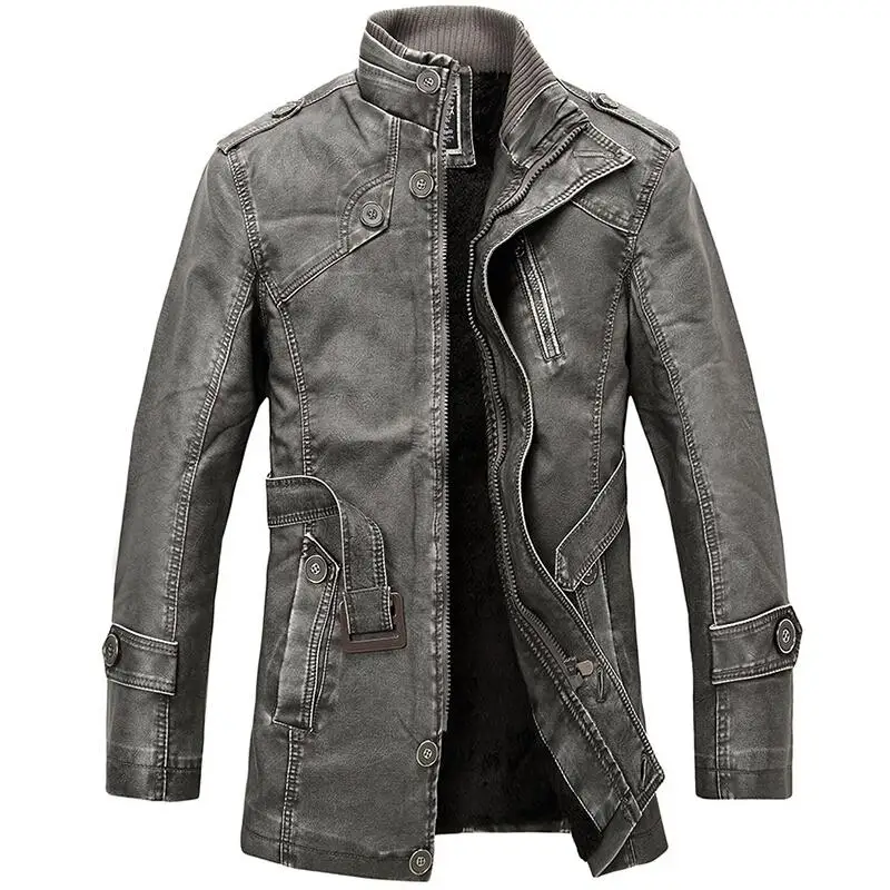 Hokny TD Mens Winter Stand Collar Pu Leather Zipper Long Sleeve Down Jacket Coat Hokny TD Mens Winter Stand Collar Pu Leather Zipper Long Sleeve Down Jacket Coat