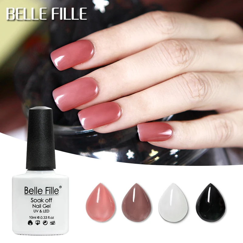 Гель для ногтей Belle Fille прозрачный розовый белый Желе лак УФ гель длинный прочный