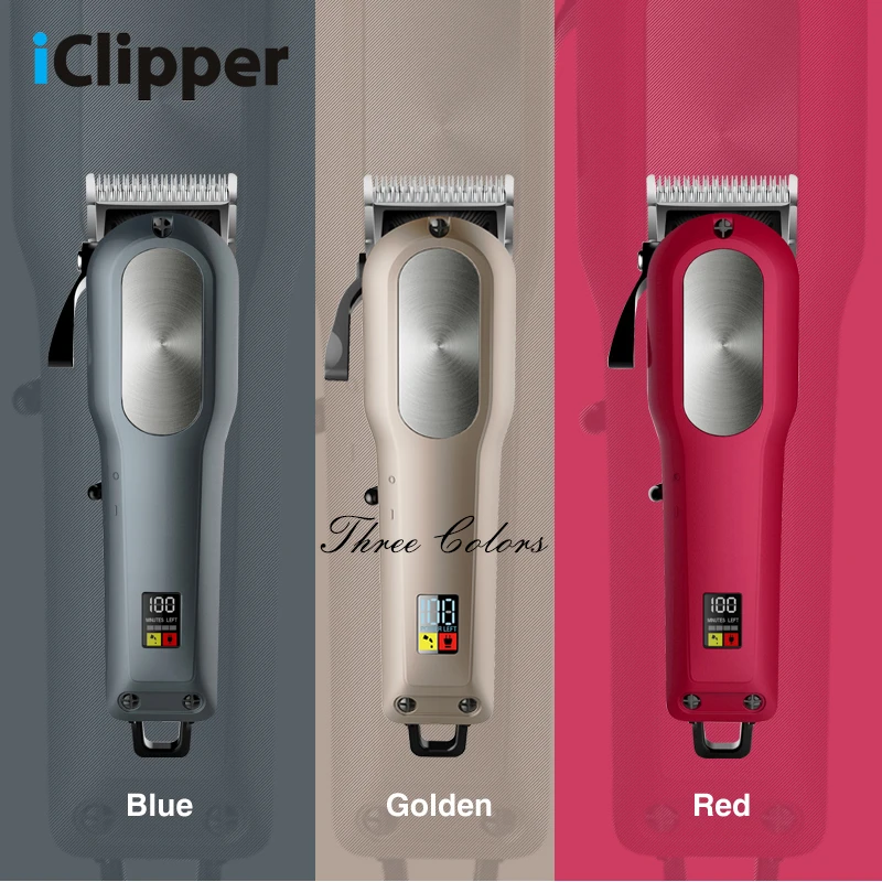 

iClipper stagger tooth blade professional hair clipper with digital display electric hair trimmer cutting machine Y3