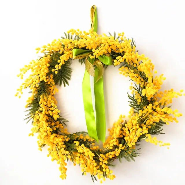 INDIGO Exclusive Sales Yellow Mimosa Door Hunging Christmas Wreaths