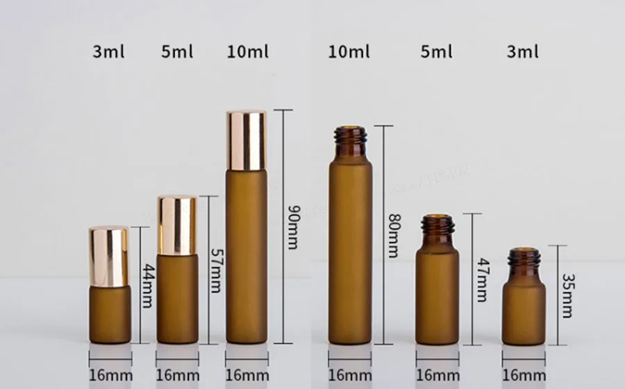 5x3 мл 5 мл 10 мл Прозрачный Янтарный ролл на роликах для эфирных масел многоразовые флаконы для духов контейнеры для дезодорантов