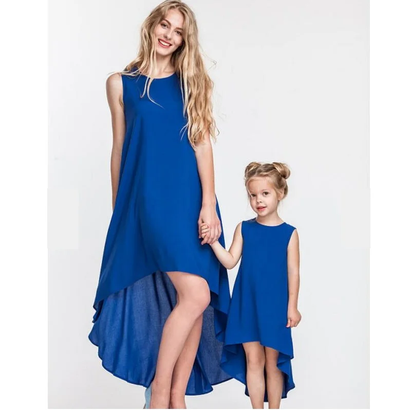 

Irregular Mother Daughter Dress Family Matching Outfits Look Mommy and Me Clothes Mom Mama Mum and Daughter Dresses Clothing WT