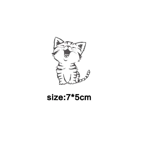Наклейки-аппликации с мультяшным котом, железные Пластыри для одежды, термоколлажи, сумки для футболок, аксессуары для самостоятельного изготовления, украшения ropa - Цвет: Cartoon Cat-1S