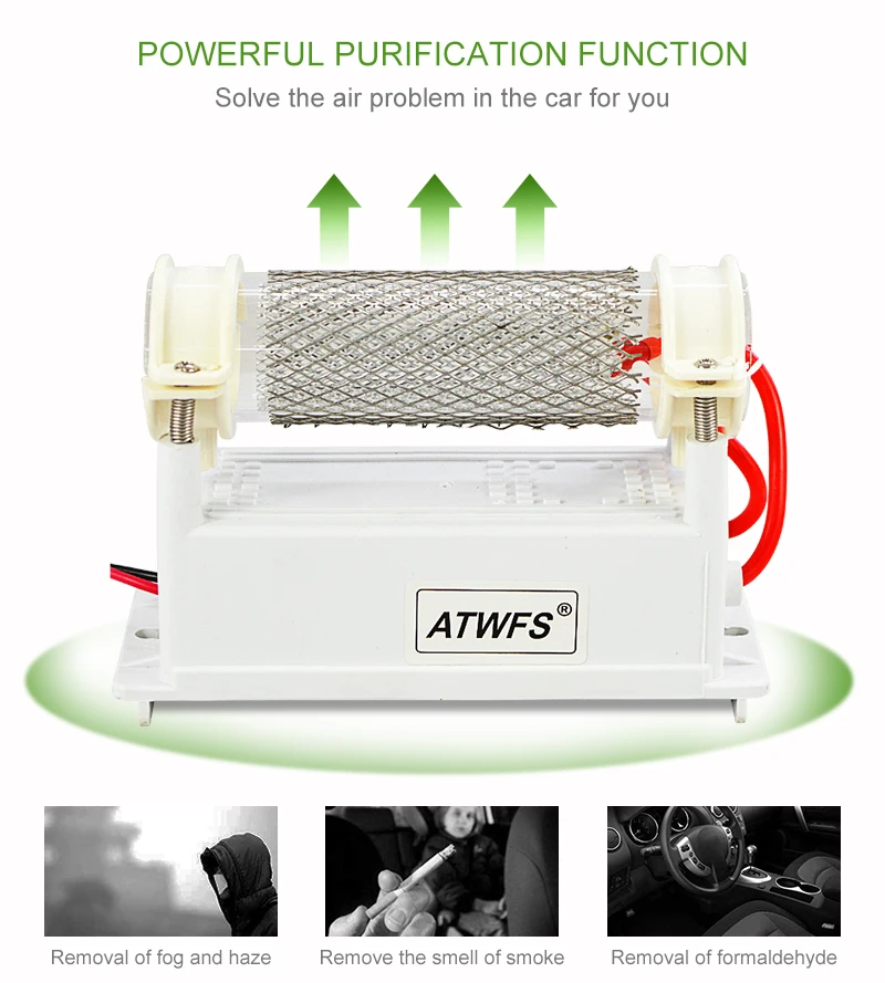 ATWFS DC12v 3,5g Автомобильный озоновый генератор, очиститель воздуха, озонатор, озонатор для автомобиля, очиститель воздуха, стерилизация, удаление запаха