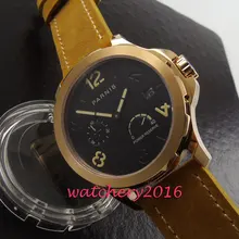 Fashion 44mm Parins black dial rose gold case mens watches top brand luxury power reserve automatic