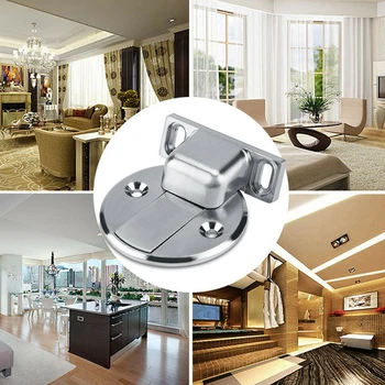 

Useful Magnetic Door Holder Stopper Zinc Alloy Invisible Doorstop Wall Floor Mount Safety Catch Gate Resistor Doorstop