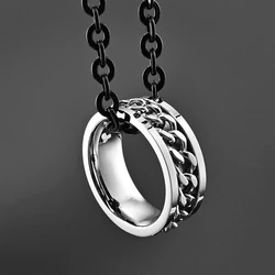 Rotatable Chain Rings For Men Stainless Steel Cuba Chain Wedding Men's Anti Stress Jewelry Bottle Opener Ring Gift