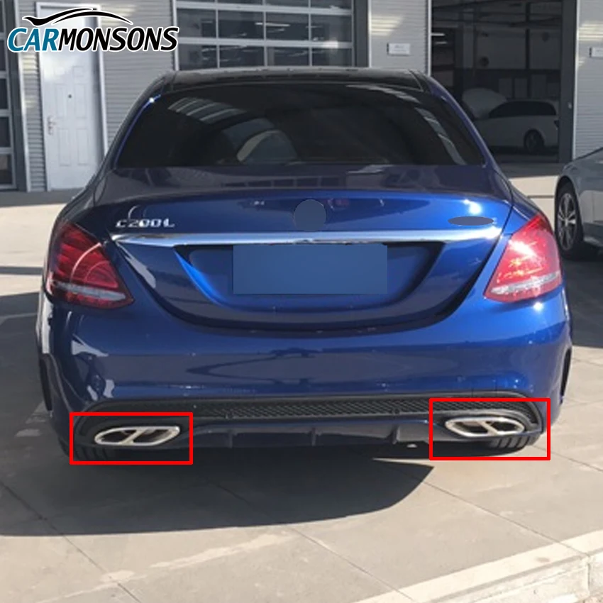 Carmonsons Нержавеющая сталь выхлопной трубы Накладка для Mercedes Benz E c GLC класса W212 W213 w205 x253 хрома стайлинга автомобилей