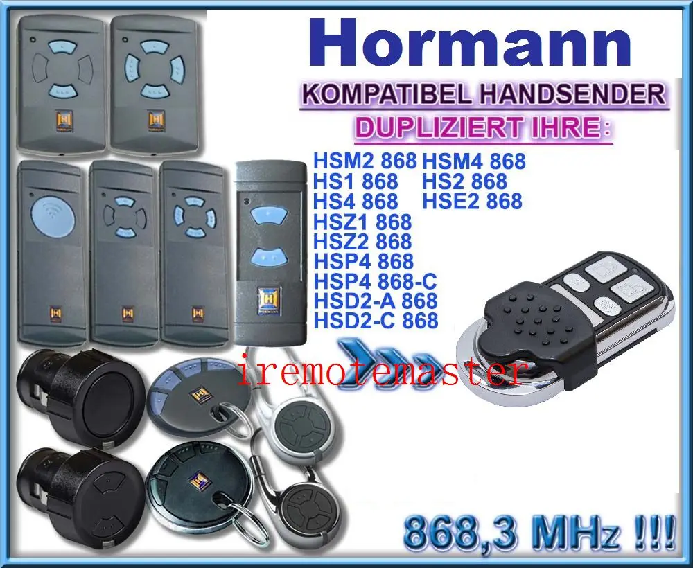 Hormann hsz2 hsp4 hsp4 hsd2-A hsd2-c 868mhz replacement remote control top quality top quality hormann marantec came faac replacement remote control 868 3mhz fixed code learning code