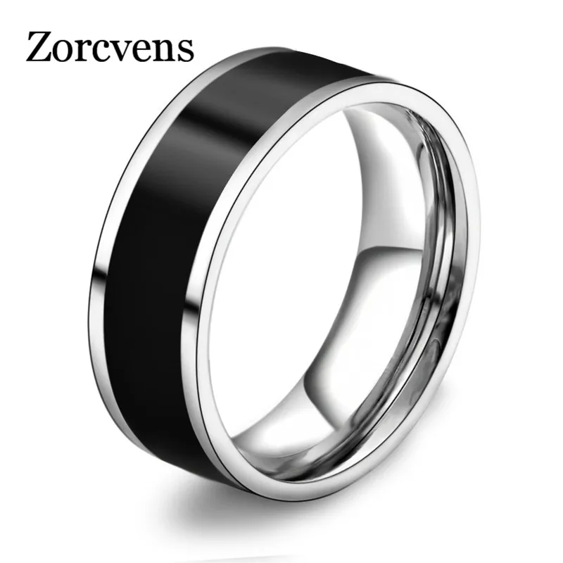 

LETAPI 2019 Three Colors Epoxy jewelry mens rings stainless steel fashion jewelry rings