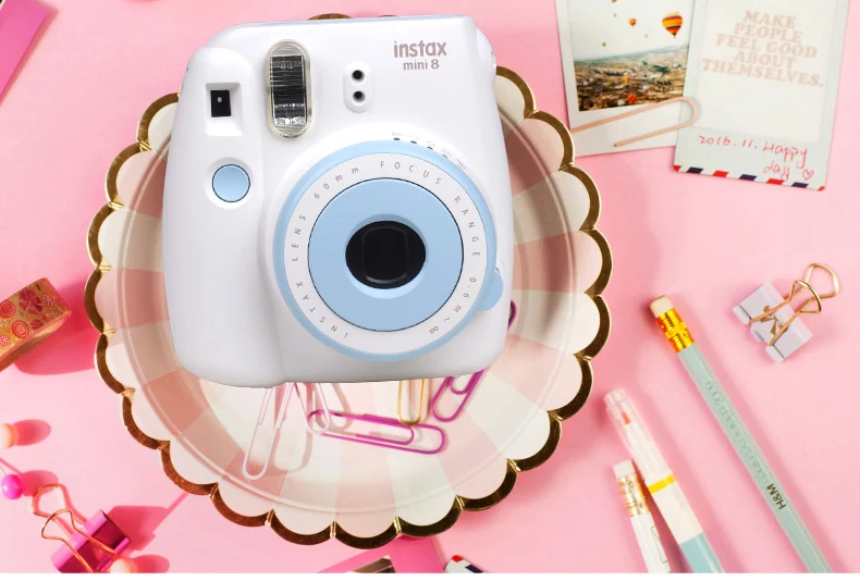 Genuine Compact Fuji Fujifilm Instax Mini 8 Camera Instant Printing Regular Film Snapshot Shooting Photos white red purple pink