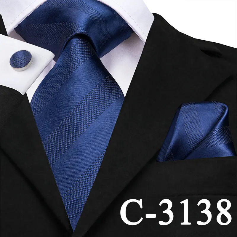 C-3138 Hi-Tie Роскошные шелковые мужские галстуки золотой цветочный темно-красный Галстук платок Запонки Набор Модные мужские вечерние свадебные галстуки - Цвет: C-3138